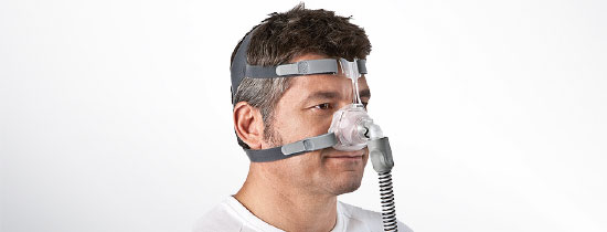 Man wearing nasal CPAP Mask